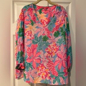 Lilly Pulitzer Pamala Lileeze Top print “Tiger’s Lair”